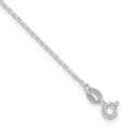 Sterling Silver 1mm Cable Chain 9 inch Plus 1 inch Extender - Total 10 inch Anklet