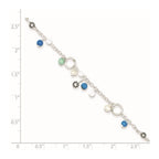 Sterling Silver Turquoise/Clear Bead/FW Cultured Pearl Anklet