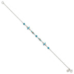 Sterling Silver Antiqued Turquoise Beaded Anklet
