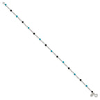 Sterling Silver Onyx/Turquoise Beads Anklet