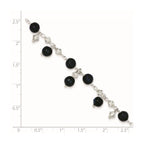 Sterling Silver 9 inch Shadow Crystal & Lapis Anklet
