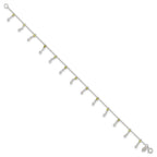 Sterling Silver Peridot Beads Anklet