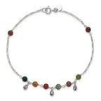 Sterling Silver Fancy Jasper Anklet Bracelet
