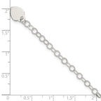 Sterling Silver Engraveable Heart Charm Bracelet
