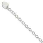Sterling Silver Engraveable Heart Charm Bracelet