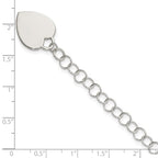 Sterling Silver Engraveable Heart Bracelet