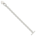Sterling Silver Engraveable Heart Fancy Link Bracelet