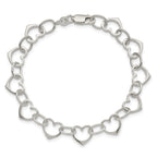 Sterling Silver Heart Link Bracelet