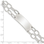 Sterling Silver Double Strand Oval Link ID Bracelet