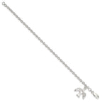 Sterling Silver Dove Charm Bracelet