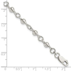 Sterling Silver Beaded Fancy Link Bracelet