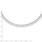 Sterling Silver Polished Hammered 6mm Neck Collar
