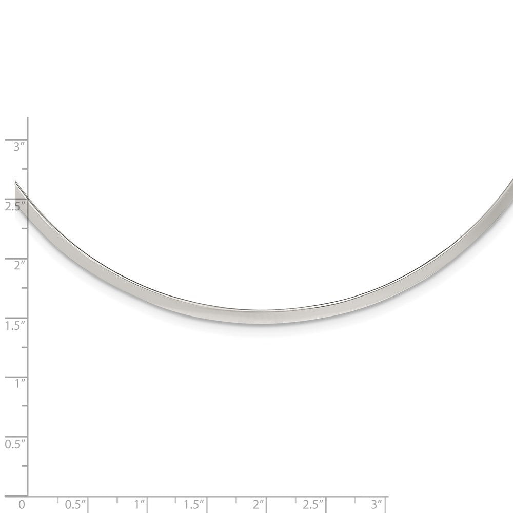 Sterling Silver Polished 3mm Neck Collar