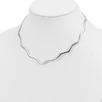 Sterling Silver Wavy V-Shape Neck Collar