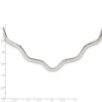 Sterling Silver Wavy V-Shape Neck Collar