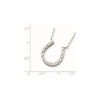 Sterling Silver Rhodium-plated CZ Horseshoe Necklace