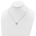 Sterling Silver Rhodium-plated Diamond Angel Necklace