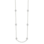 Sterling Silver 16 Inch w/2 in ext. 8-Station CZ Necklace