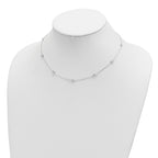 Sterling Silver 16 Inch w/2 in ext. 8-Station CZ Necklace
