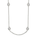 Sterling Silver 16 Inch w/2 in ext. 8-Station CZ Necklace