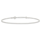 Sterling Silver 2mm Rolo Chain 9 inch Plus 1 inch Extender - Total 10 inch Anklet