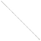 Sterling Silver 1mm Beaded Chain 9 inch Plus 1 inch Extender - Total 10 inch Anklet