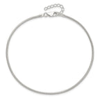 Sterling Silver 1.5mm Round Snake Chain 9 inch Plus 1 inch Extender - Total 10 inch Anklet