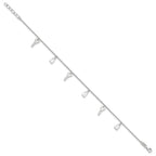Sterling Silver Lock and Key 9 inch Plus 1 inch Extender - Total 10 inch Anklet