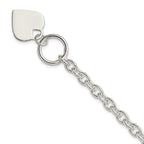 Sterling Silver Engraveable Heart Toggle Bracelet