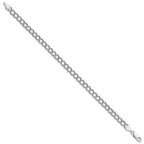 Amore La Vita Sterling Silver Rhodium-plated Polished 6mm 7 inch Double Link with Lobster Clasp Charm Bracelet