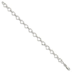 Sterling Silver Hearts Bracelet