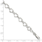 Sterling Silver Hearts Bracelet