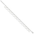 Sterling Silver Dangle Circles Anklet