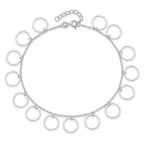 Sterling Silver Dangle Circles Anklet