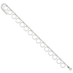 Sterling Silver Dangle Circles Anklet