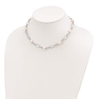 Sterling Silver Rhodium-plated Freshwater Cultured Pearl Necklace