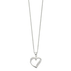 Sterling Silver CZ Heart Necklace