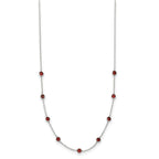 Sterling Silver 9-Station Red CZ Necklace