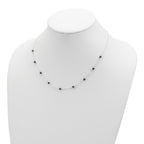 Sterling Silver 9-Station Red CZ Necklace