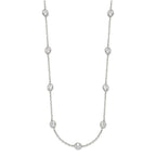 Sterling Silver Clear 4mm 11-Station CZ w/2in ext. Necklace