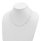 Sterling Silver Clear 4mm 11-Station CZ w/2in ext. Necklace