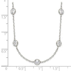 Sterling Silver Clear 4mm 11-Station CZ w/2in ext. Necklace