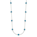 Sterling Silver 9-Station Blue CZ Necklace