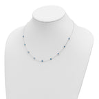 Sterling Silver 9-Station Blue CZ Necklace