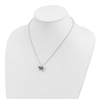 Brilliant Gemstones Sterling Silver with 14K Accent Rhodium-plated Amethyst/Iolite/Diamond Dragonfly18 Inch Necklace with 2 Inch Extender