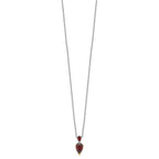Brilliant Gemstones Sterling Silver with 14K Accent Rhodium-plated Garnet 18 Inch Necklace with 2 Inch Extender