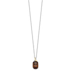 Brilliant Gemstones Sterling Silver with 14K Accent Rhodium-plated Smoky Quartz and Diamond 18 Inch Necklace with 2 Inch Extender