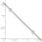 Sterling Silver Beads 5-Station 9 inch Plus 1.5 inch Extender - Total 10.5 inch Anklet