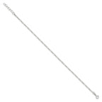Sterling Silver Figaro Chain 9 inch Plus 1 inch Extender - Total 10 inch Anklet