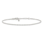 Sterling Silver 2mm Rope Chain 9 inch Plus 1 inch Extender - Total 10 inch Anklet